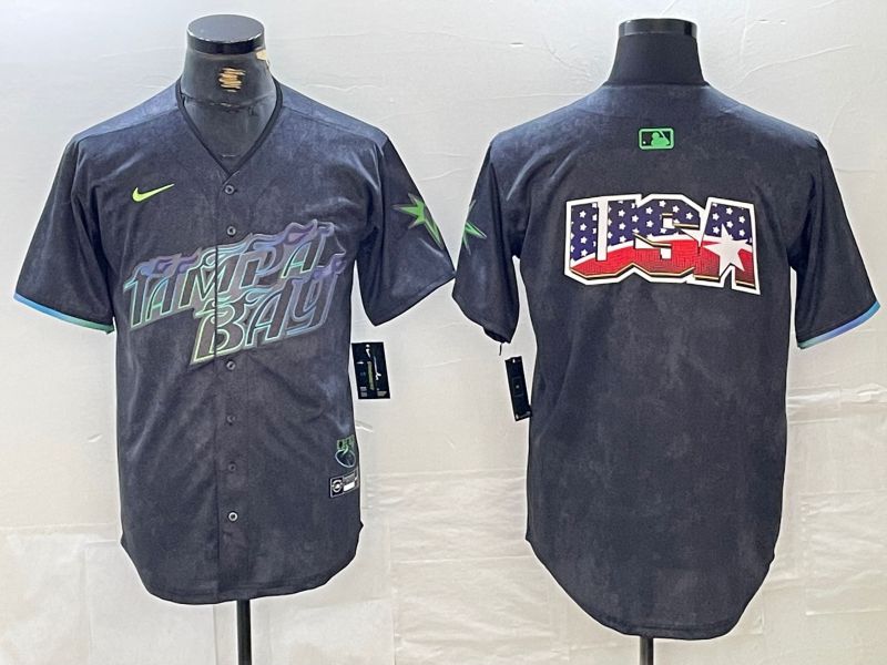 Men Tampa Bay Rays Blank Nike MLB Limited City Connect Black 2024 Jersey style 3->women mlb jersey->Women Jersey